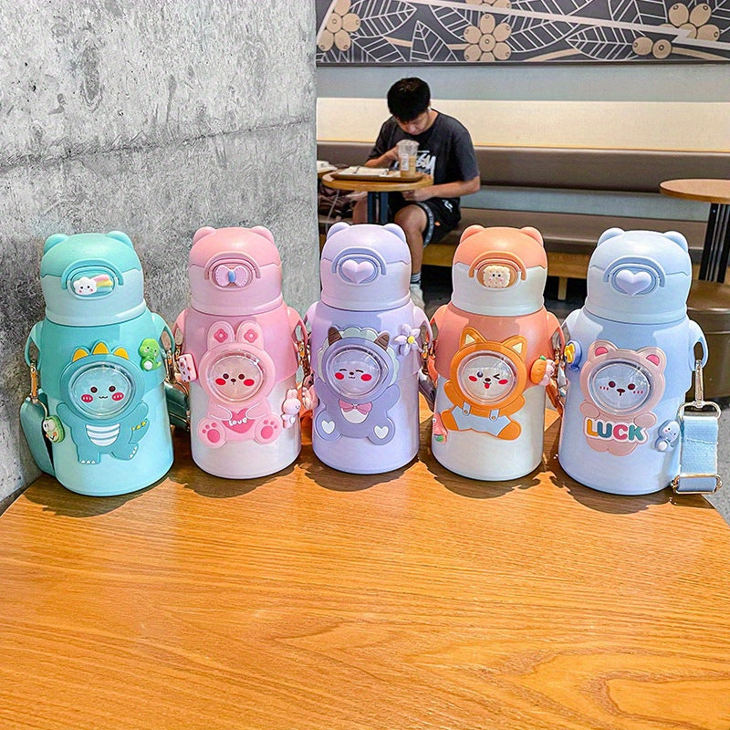 1pc Cartoon Stainless Steel Vacuum Flask, 520ml
