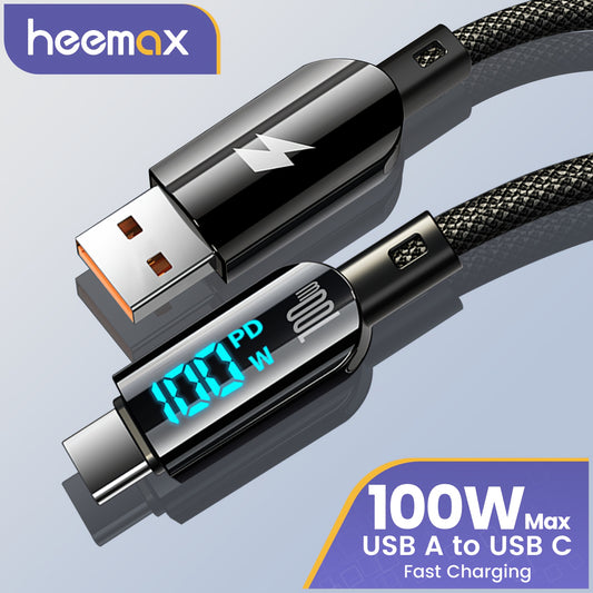 100W Max USB-A to Type C Digital Display Data Cable Fast Charging for Samsung USB C Cable for Honor Xiaomi Type C Cable Fast Charging for iPhone 15/15Plus/15Pro/15 Pro Max USB C Charge Cable for iPhone 16/16Plus/16 Pro/16Pro