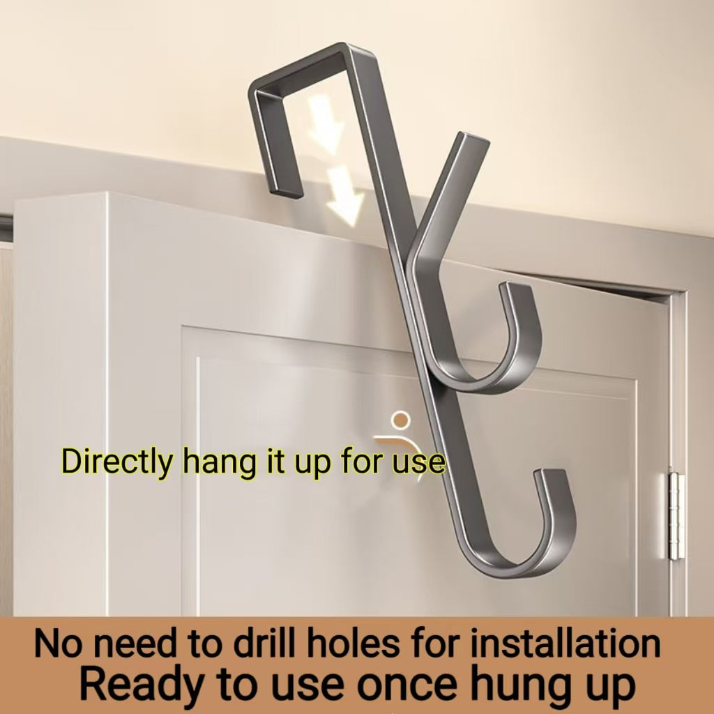 Stainless Steel Hooks Space-Saving Stainless Steel Over-the-Door Hooks.