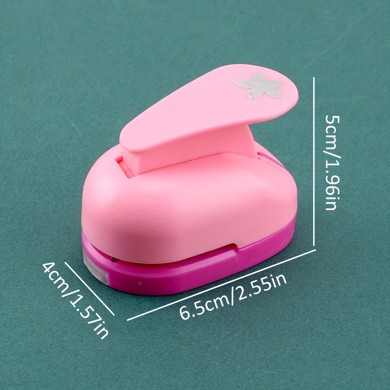 [1pc DIY Embossing] Pink 1pc DIY Embossing Machine | Educational Craft Tool with Flower & Butterfly Designs, Plastic/Metal, Ideal for Handmade Projects & School Activities for Youngsters
