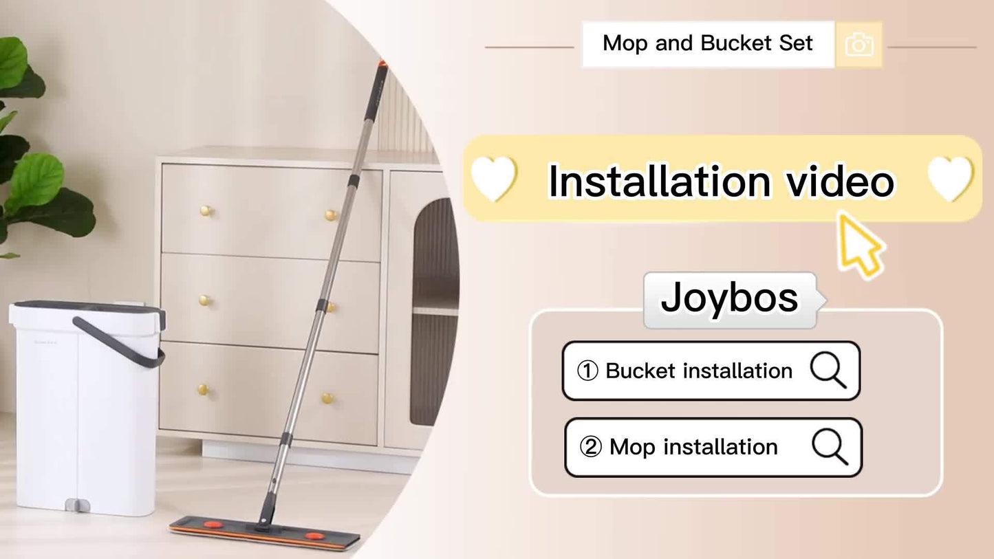 Complete Cleaning System - Hands-Free Flat Mop, Dry/Wet Bucket, 3 Reusable Microfiber Cloths | Ideal for Floors, Yards, Bathrooms, Valentine's Day Gift
