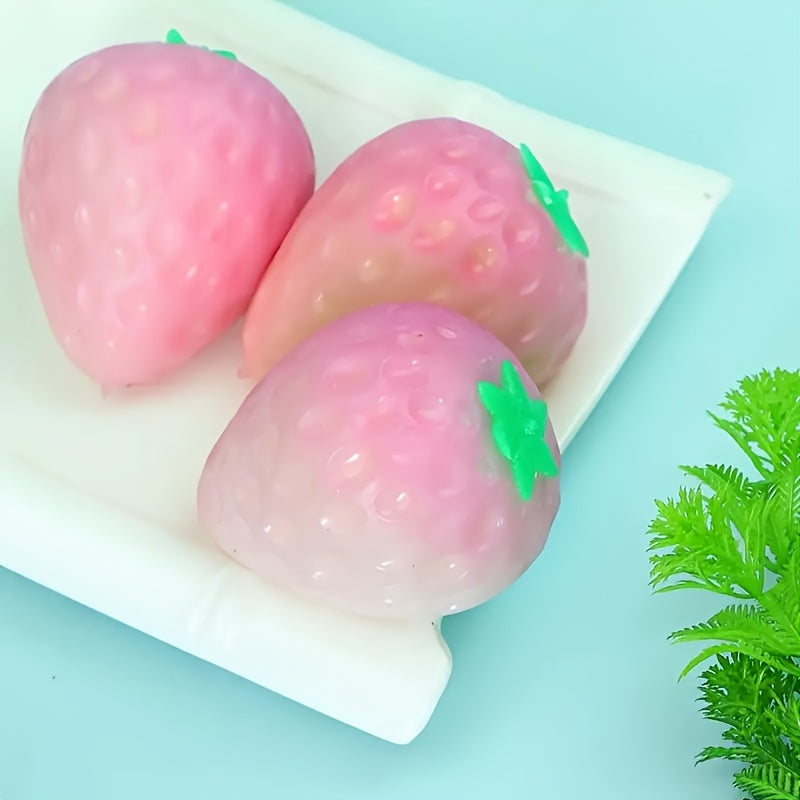 1, Color-Changing Strawberry Squeezing Toy in The Sun, New Unique Simulation Decompression Flour Ball, Decompression Toy, Stress Relief And Anxiety Gadget, New Year, Back to School Season, Spring Festival, Valentine'S Day, Ea