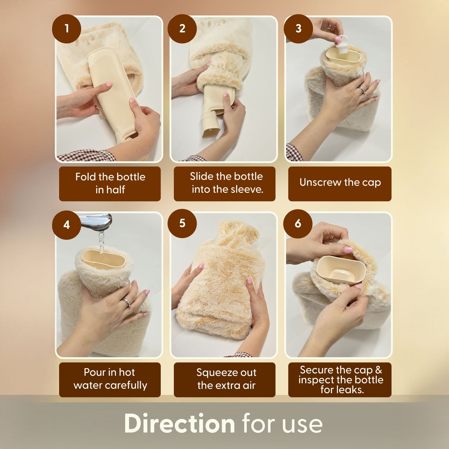 Cosy Hot Water Bottle with Plush Cover