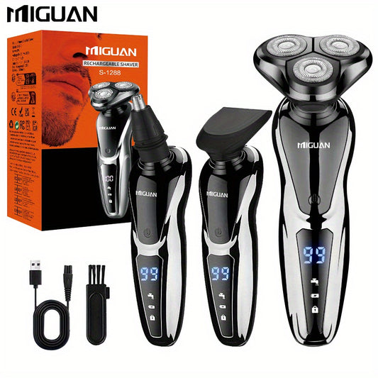 Multi-Function 3-in-1 Electric Grooming Kit-Shaver, Nose Trimmer & Sideburn Razor.