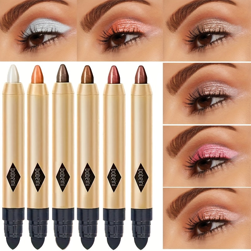 6pcs Set of Shimmering Eyeshadow Sticks with Dual-Ended Design, Shimmery & Glitter Finish for Effortless Eye Makeup – Perfect for a Sophisticated Look, Makeup Eyeshadow Palette, Makeup Stick, Eyeshadows for Women, Glamorous