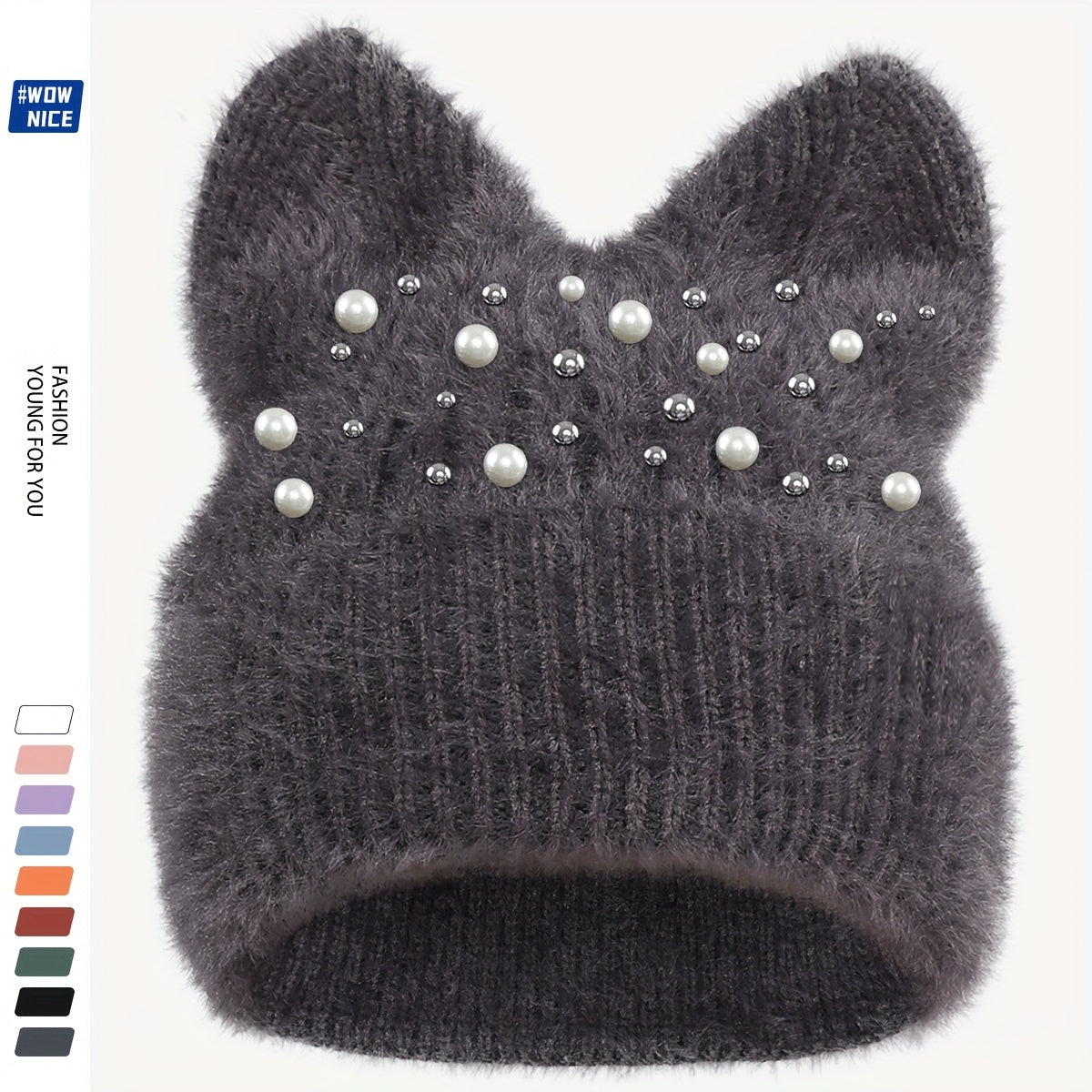 1pc Thick Plush Winter Beanie Hat