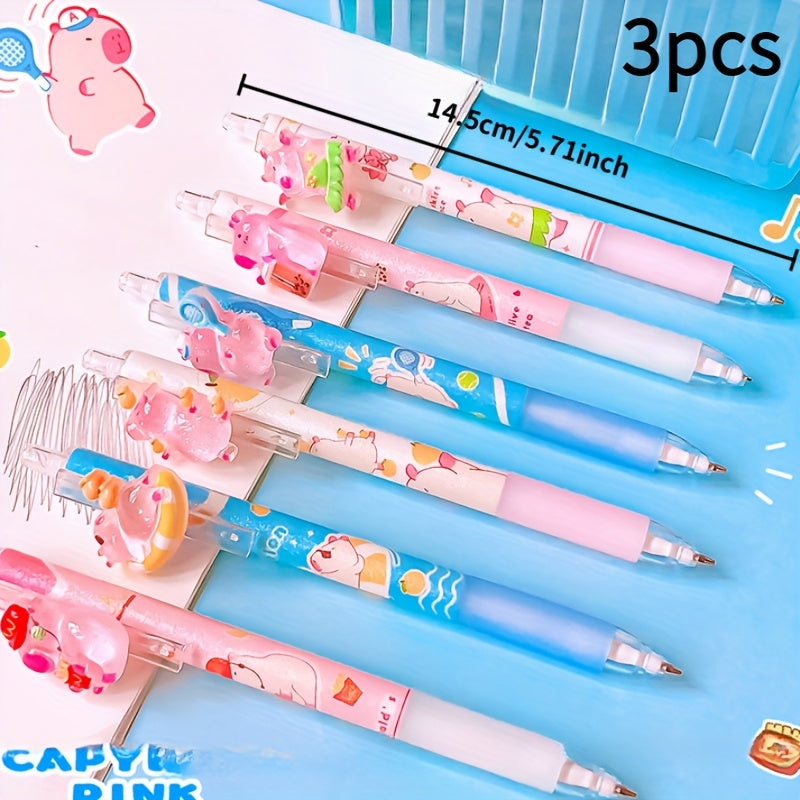 3/4pcs Capybara Summer Automatic Pencils 0.5mm Cute Moving Pencils Student Special Stationery Writing Pencils Automatic Pencils Random Style