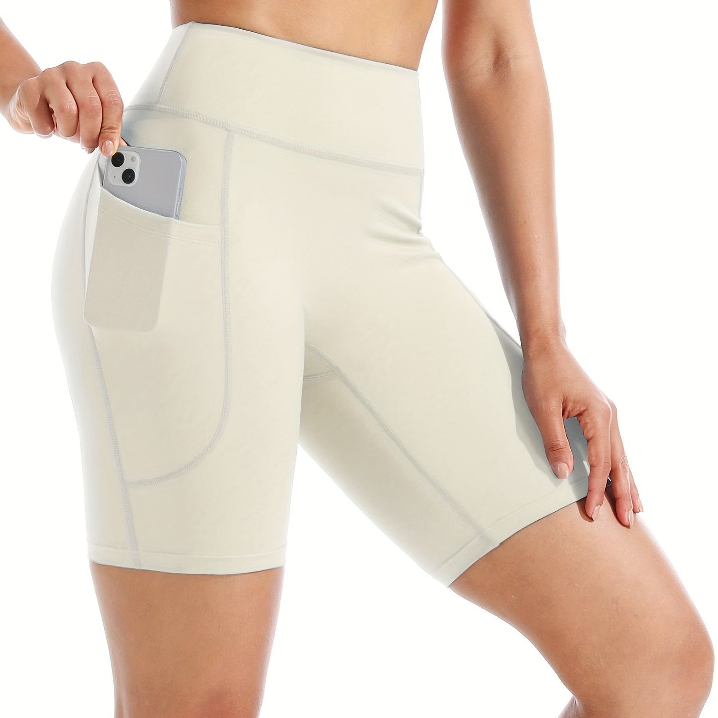 High Waist Quick Drying Yoga Tight Shorts, High Elastic Pilates Cycling Shorts, Women's Activewear