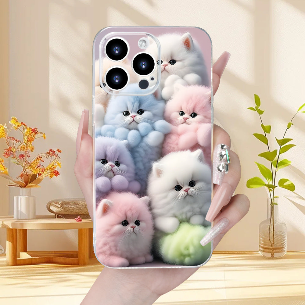 A Creatively Designed Colorful Cute Kitten Pattern Phone Case, Providing Full-Body Protection with Shockproof And Drop-Resistant TPU Soft Cover, Suitable As a Gift for Birthdays Or Holidays for Both Men And Women, Compatible