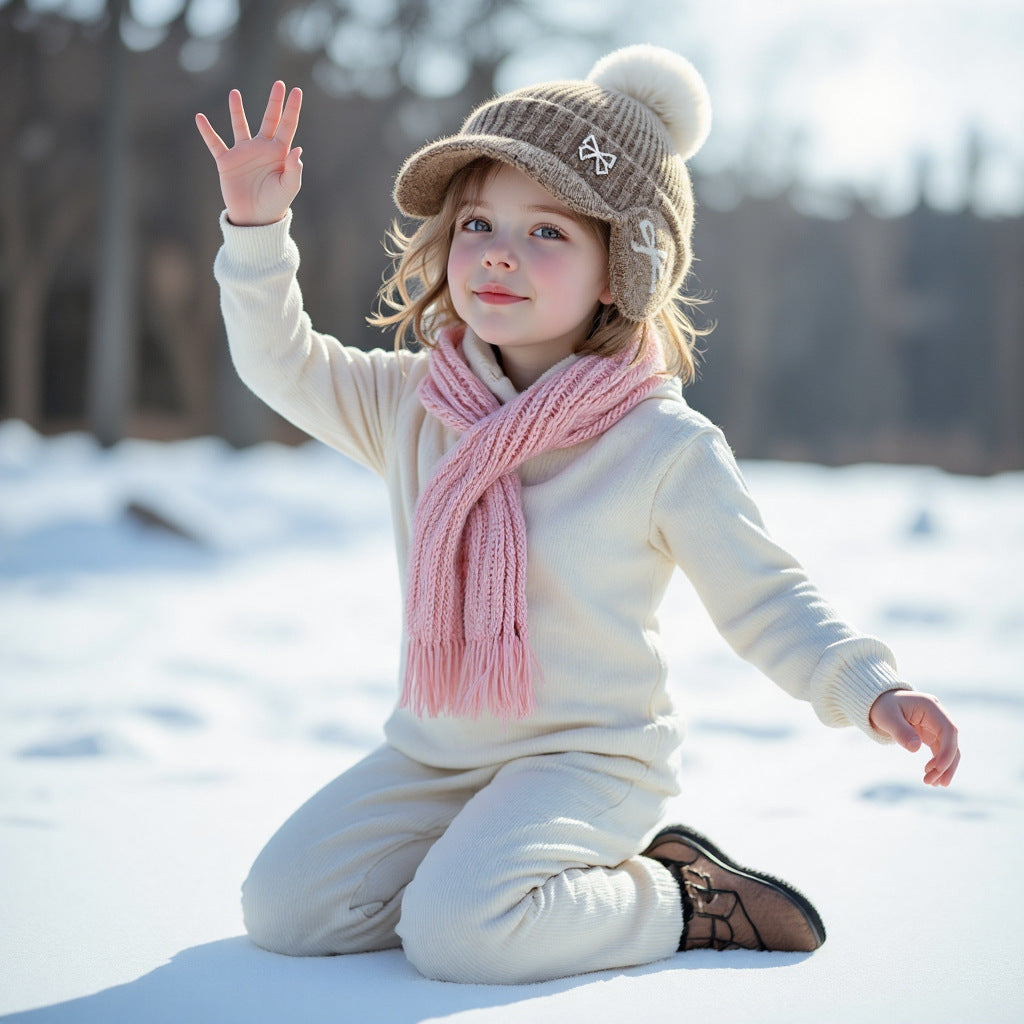 New Small Fragrant Pearl Butterfly Knot Hat for Autumn And Winter