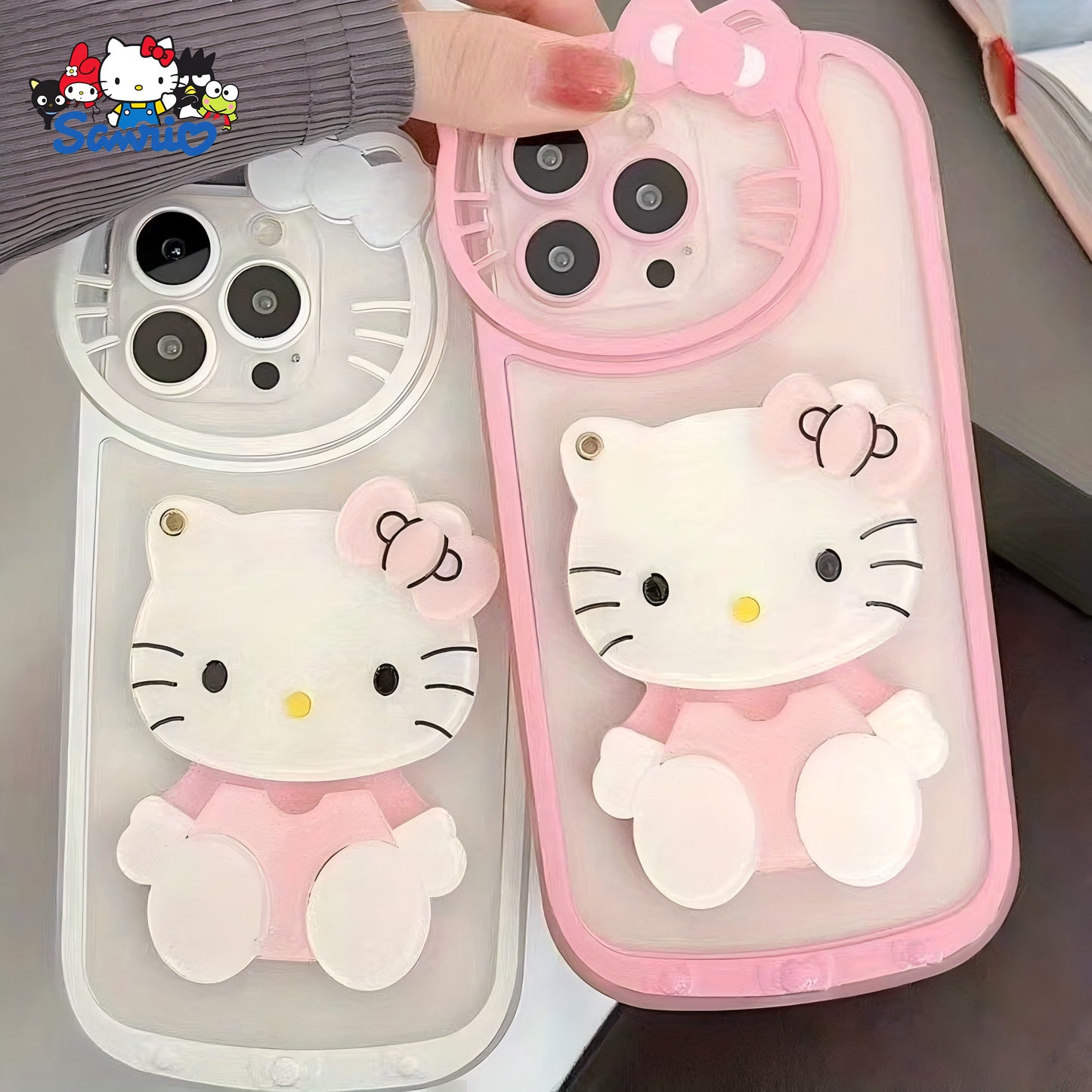 Sanrio Cartoon Phone Case - Mirror Finish, Soft TPU Shell, Cartoon Design, Compatible with iPhone 15/14/13/12/11/XS/XR/X Plus Pro Max Mini - Authorized, Trendy, Fashionable, and Creative All-Inclusive Accessory