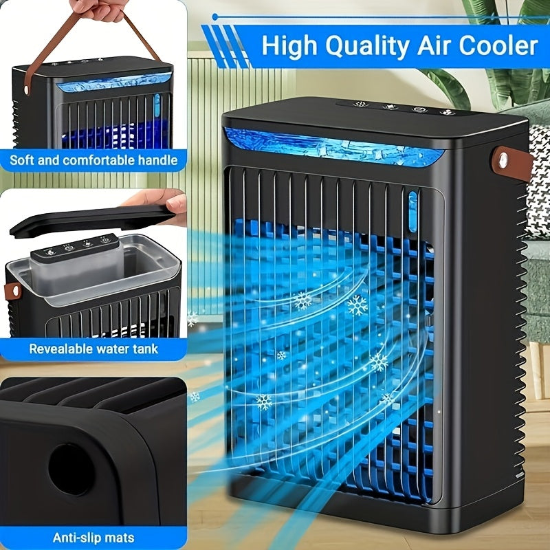 Ultra-Large Portable USB Bladeless Fan | Large Capacity Battery, Standable and Wall-Mounted Options, LED Display for Power and Speed with Lighting, Ideal for Travel, Outdoor Activities, and Office Use