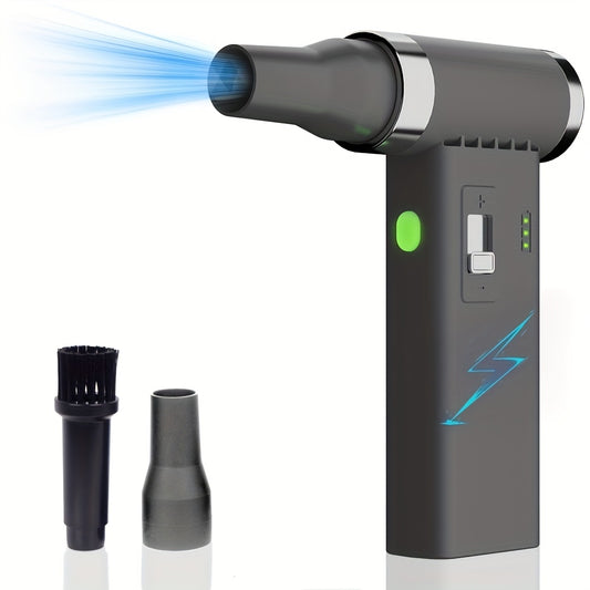 [Portable Jet Hair Dryer] 2-in-1 Portable Mini Jet Hair Dryer | Rechargeable 18650 Battery, USB & Battery Powered, Multi-Use for Snow Blowing, BBQ Ignition, Car Cleaning & Pet Hair Drying | Compact Design with Adjustable Nozz