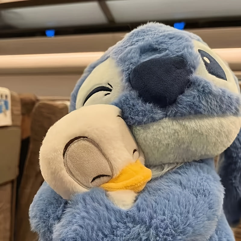 Stitch & Duck Plush Toy - Official Stitch Hugging Duck, Soft Blue Stitch Plush with Expressive Eyes, Birthday & Valentine's Gift.
