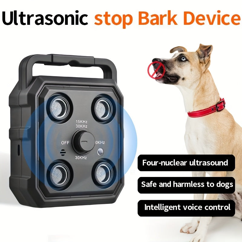 Soundwave technology Anti-Bark Device for Dogs & Humans, Rechargeable USB-Powered with 300Hz-30KHz Range, Intelligent Bark Recognition, 3 Training Modes, Automatic Stop Barking Detection, Quad-Core Soundwave Technology
