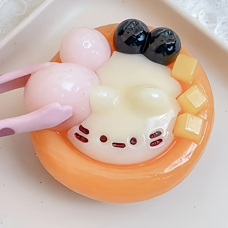 Adorable Kitten Egg Tart Stress Ball - Claw-Themed, Fun DIY Toy for Office, Parties & School Rewards - Perfect Christmas/Halloween/Easter Gift