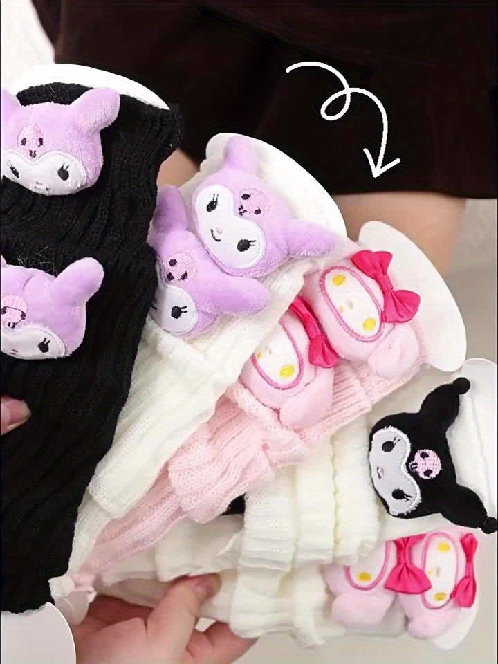 1 Pair Sanrio Cartoon Leg Warmers – Hello Kitty & My Melody Designs, Sleek Fit for Calf Support | Ideal for Spring–Autumn Outfits, Office Comfort & Home Lounging | Perfect Valentine's or Christmas Gift
