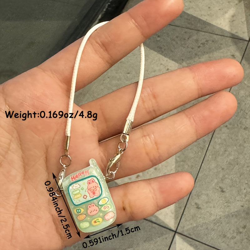 Adorable Cartoon Animal Resin Keychain with Colorful Phone Charms - Fun Bag Accessory and Gift Idea for Women