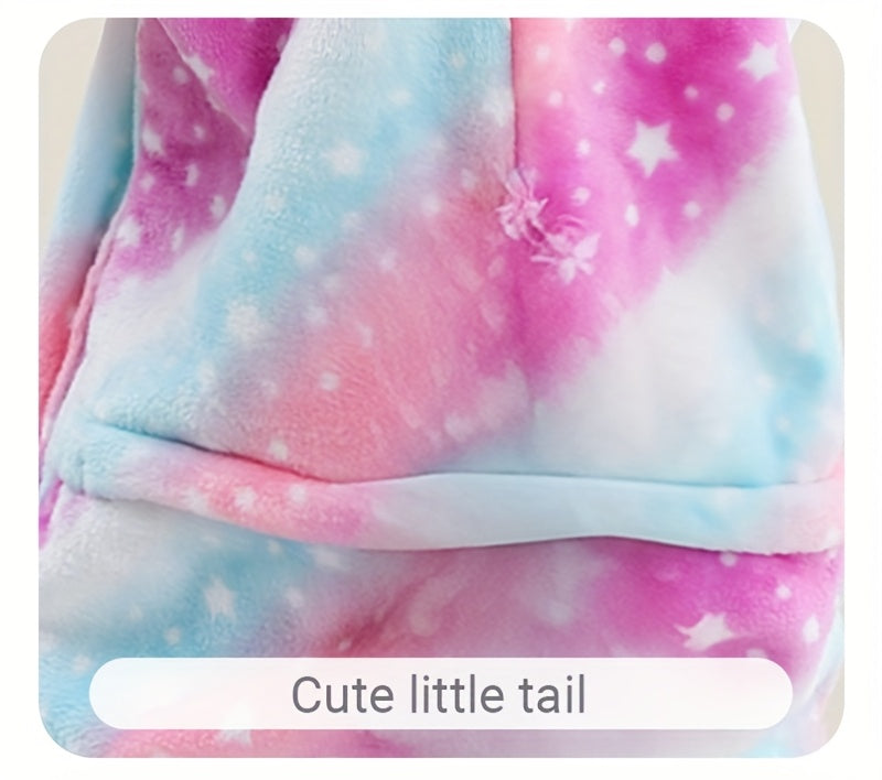 Animal Hooded Onesie Children's Flannel Clothing 4-12Y for Autumn and Winter