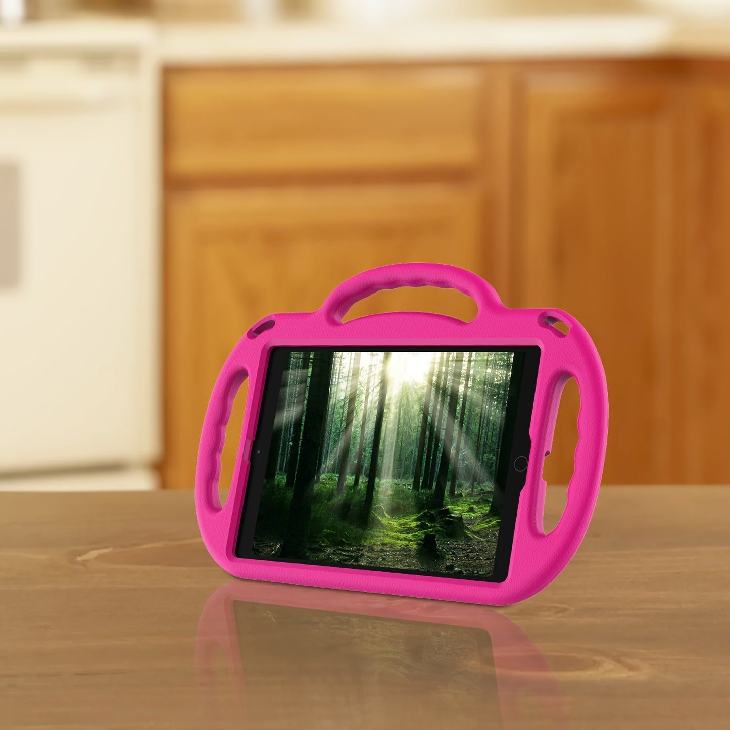 [Kids-Friendly|Lightweight] Lightweight, Non-Slip EVA Kids-Friendly Tablet Case with Adjustable Stand & Lanyard | Soft Shell with Heavy Duty Protection, Flexible Kickstand & Adjustable Strap | for iPad 7th/8th/9th Gen (10.2-i