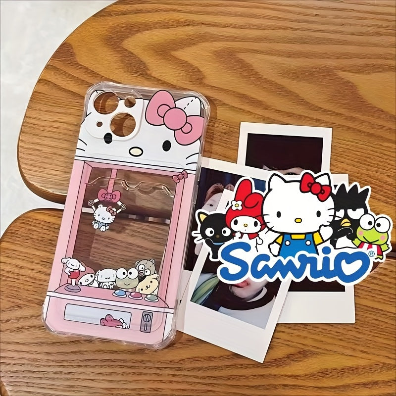 Sanrio Pink Hello Kitty Plush Cute Card Case, Shockproof and Drop-Proof for iPhone 16/16 Pro Max/15 Pro Max/14 Pro Max/14/XS MAX/XR Models - A Great Holiday Gift