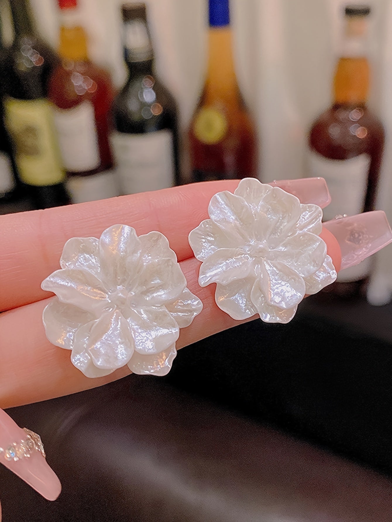 Elegant Floral Bloom Stud Earrings - Hypoallergenic Acrylic, Iron-Free Ear Needles, Perfect for Daily Wear, Parties, Weddings, Banquets, Business Events, and Leisure Activities - One Pair