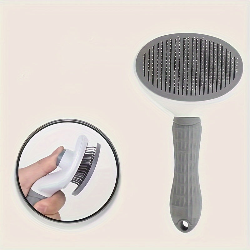 Automatic One-Button Hair Removal Dog and Cat Cleaning Face Comb | Pet Hair Removal Massage Comb, Cat and Dog Needle Comb Beauty Cleaning Brush