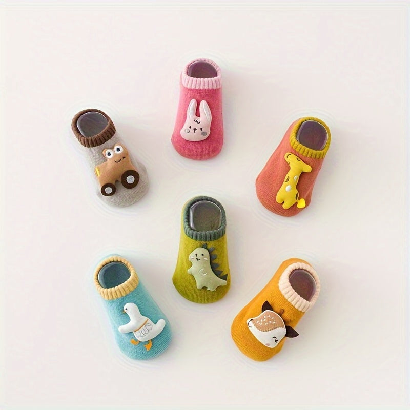 3 Pairs Cute Cartoon Animal Socks for Toddlers