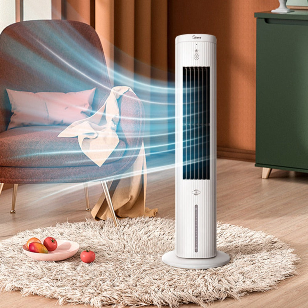 Midea 5L 3-in-1 Portable Air Cooler with Remote - 3 Wind Speeds, 75° Oscillating Function, 7-hour Timer, Whisper-quiet Operation. Doubles As A Humidifier for Enhanced Comfort, Great for Home, Office and Bedroom Use