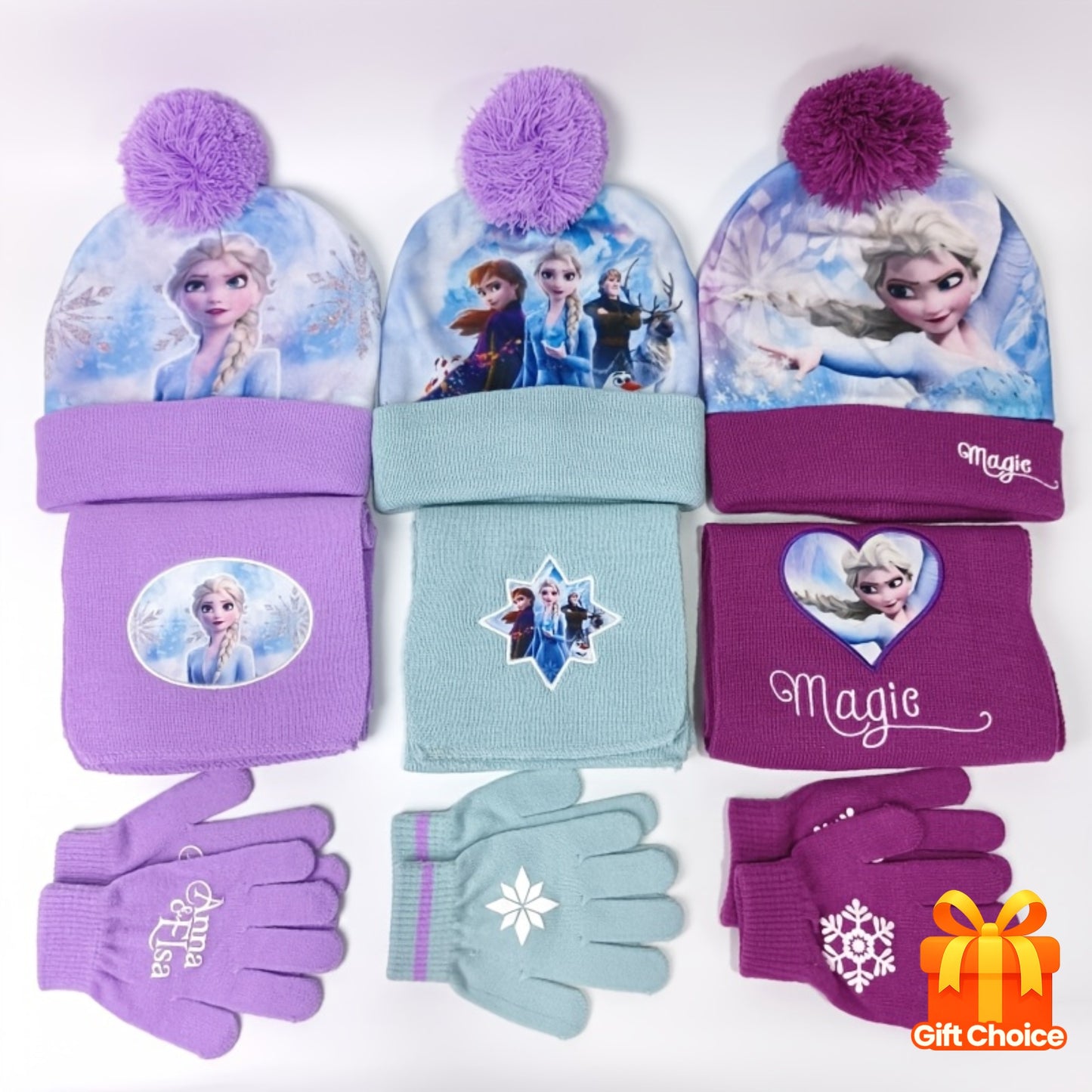 3pcs Knit Hat Set - Knitted Scarf and Gloves, Beanie