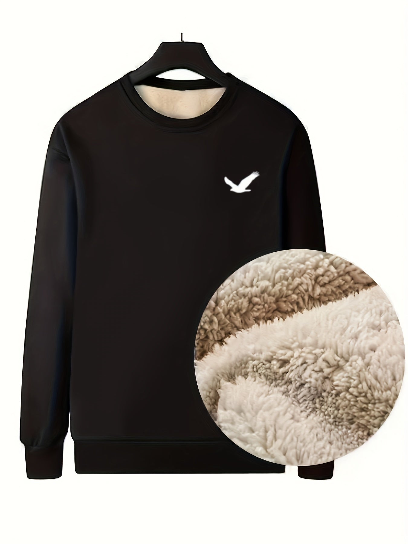 Men's Winter Fleece-Like Sweater Vest Jacket - Thickened Round Neck Long Sleeve Inner Layer, Machine Washable.