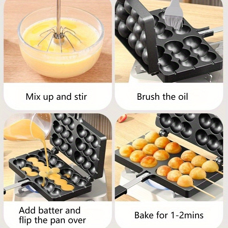 [Heavy-Duty Waffle Maker] Heavy-Duty Commercial & Home Egg Waffle Maker .