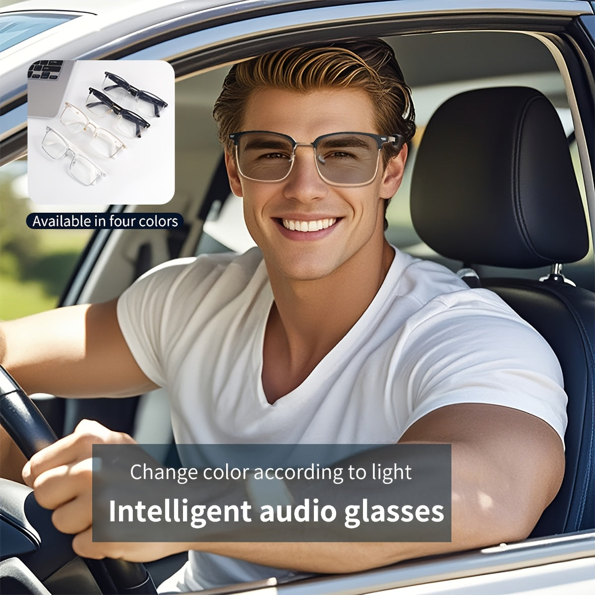 LIFEBEE Wireless 5.4 Smart Glasses Headphone, Smart Color Changing Wireless Glasses With Wireless Calling, Built-in Microphones, AI Voice Assistant, Music Control, Remote Photography, Multifunctional Wireless Glasses For Outd