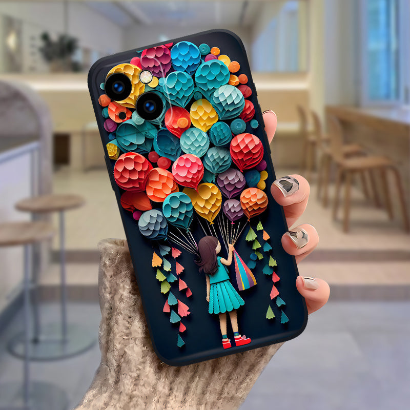 Phone Case Compatible with Iphone 16, 15 Pro Max, 14 Plus, 13, 12, 11 Pro Max - New Cartoon Design Flat Soft Cover - TT0257