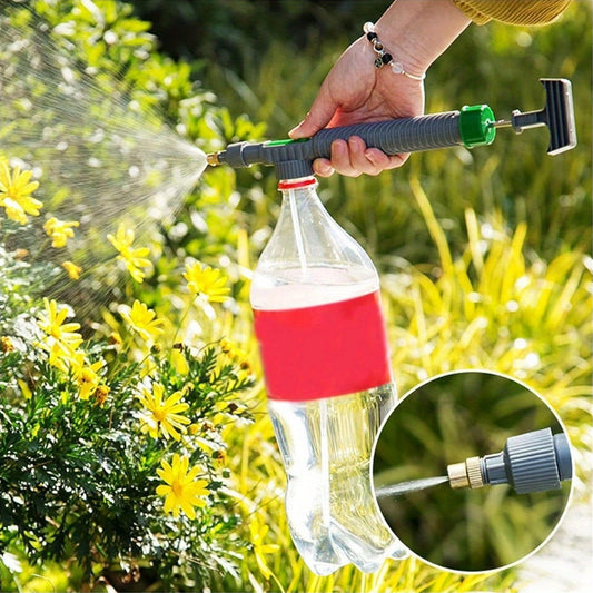1/2pcs Adjustable Drink Bottle Sprayer, High Pressure Air Pump Manual Sprayer, Portable Magic Sprayer, Bottle Cap Sprinkler, Garden Watering Tool for Watering and Spraying Fertilizer