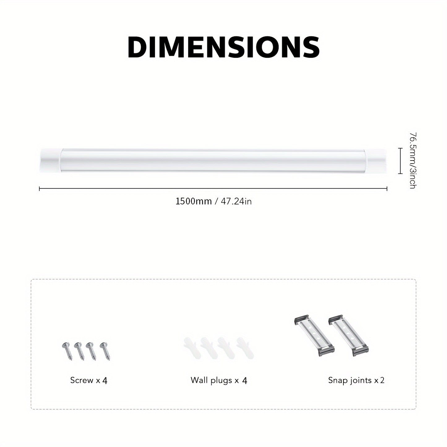 10-PACK 4-PACK 2-PACK 1-PACK 30.48cm 60.96cm 91.44cm 121.92cm 152.4cm LED Strip Lights Batten Tube Light Garage Workshop Ceiling Lamp Garage Ceiling Fixture