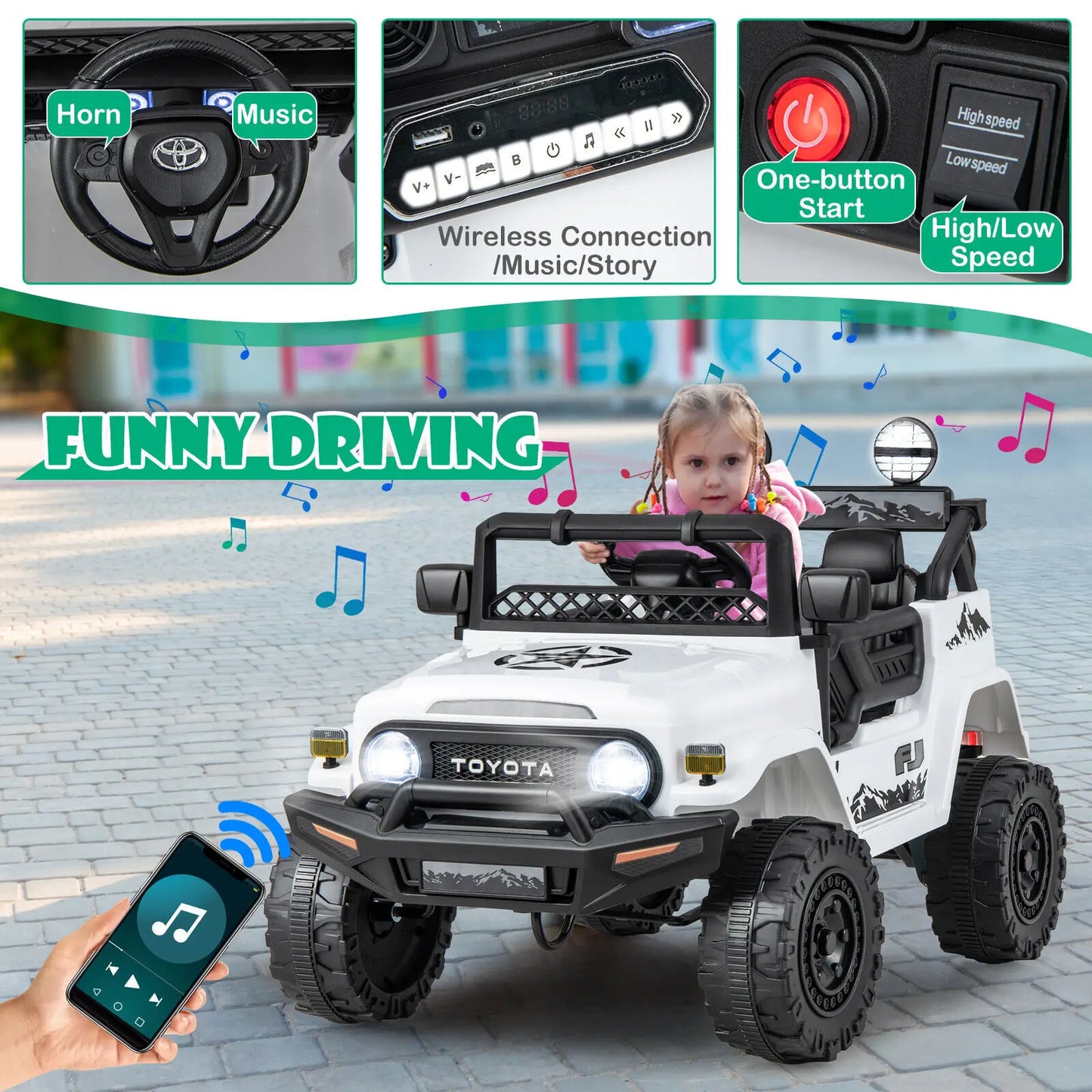 DORTALA Kids 12V Licensed Electric Car Toddlers Ride on Toy Truck w/ Remote Control