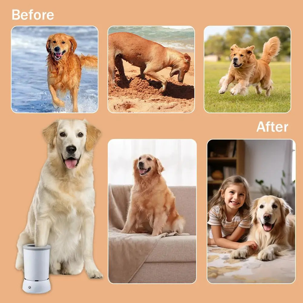 Dog Paw Cleaner Automatic Pet Foot Paw Washer Electric Paw Massager USB Charging for Small Medium Large Dogs Pet Foot Washer Cup