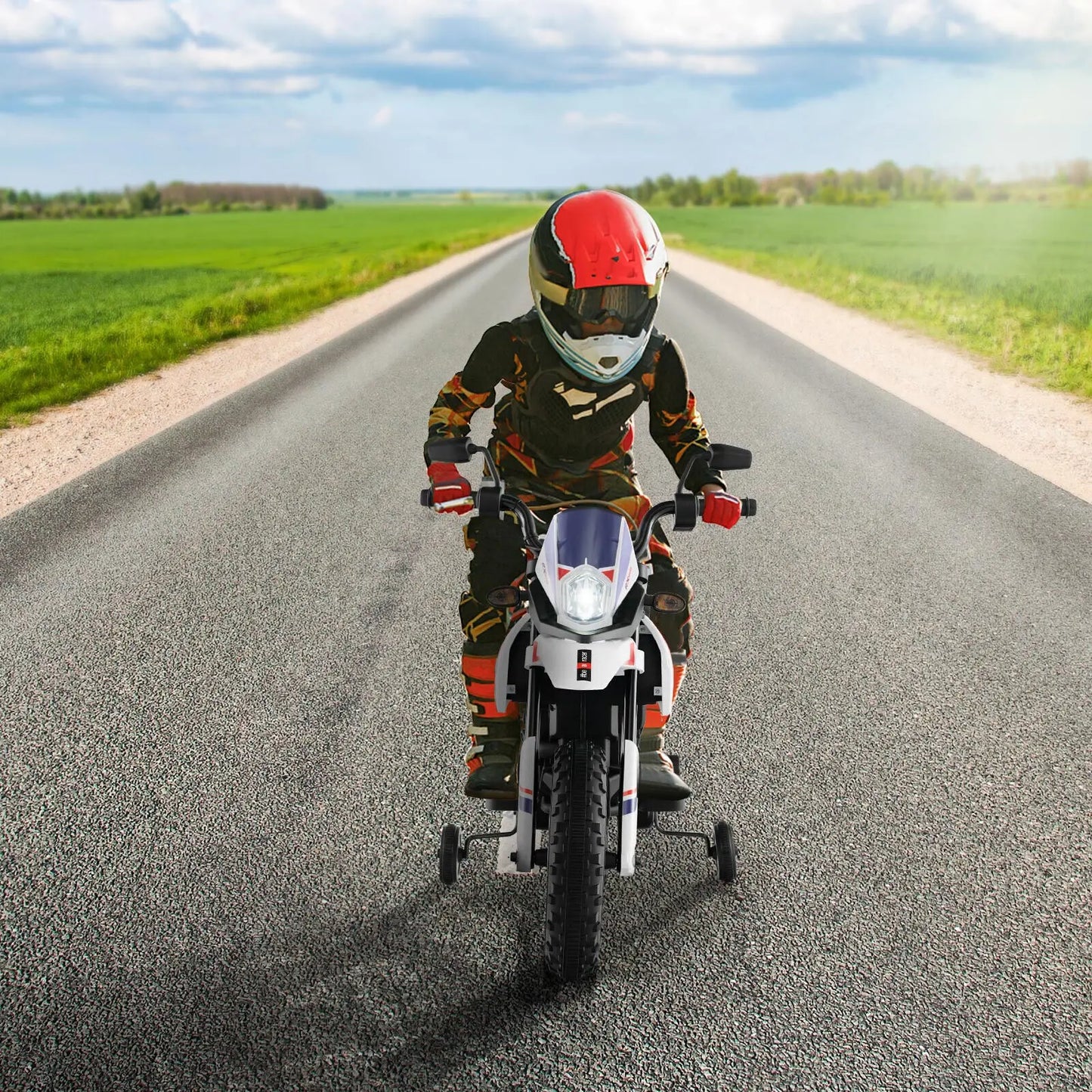 DORTALA 12V Battery Electric Toddler Motorbike Licensed Aprilia Kids Ride On Motorcycle