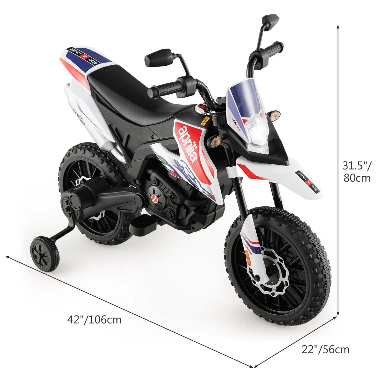DORTALA 12V Battery Electric Toddler Motorbike Licensed Aprilia Kids Ride On Motorcycle