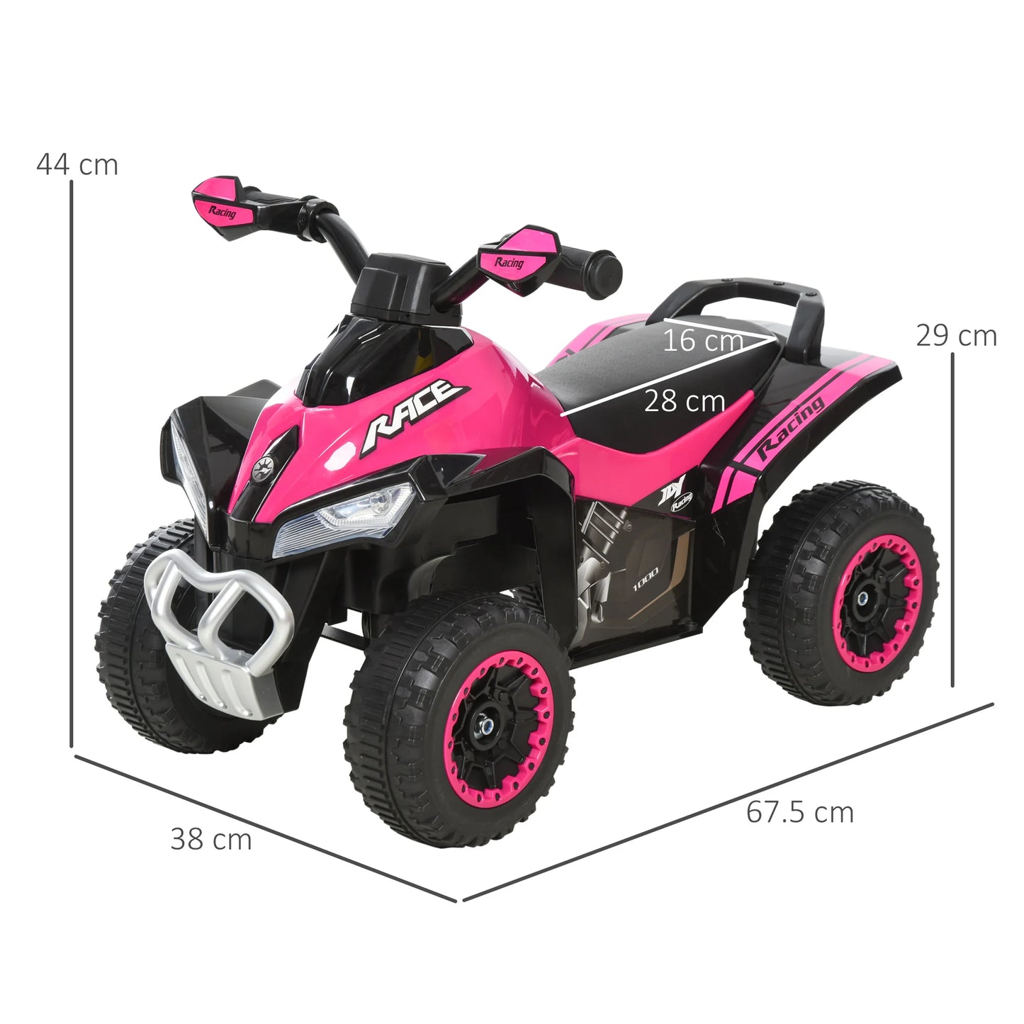 HOMCOM No Power Quad Toddler Ride on Car Foot-to-Floor Sliding