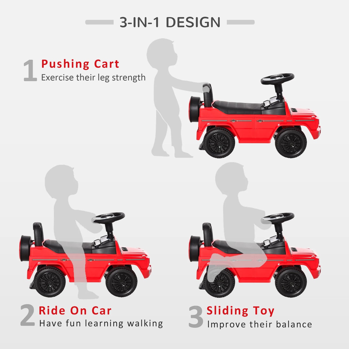 HOMCOM Benz G350 Kids Ride on Sliding Car w/ Under Seat Storage No Power