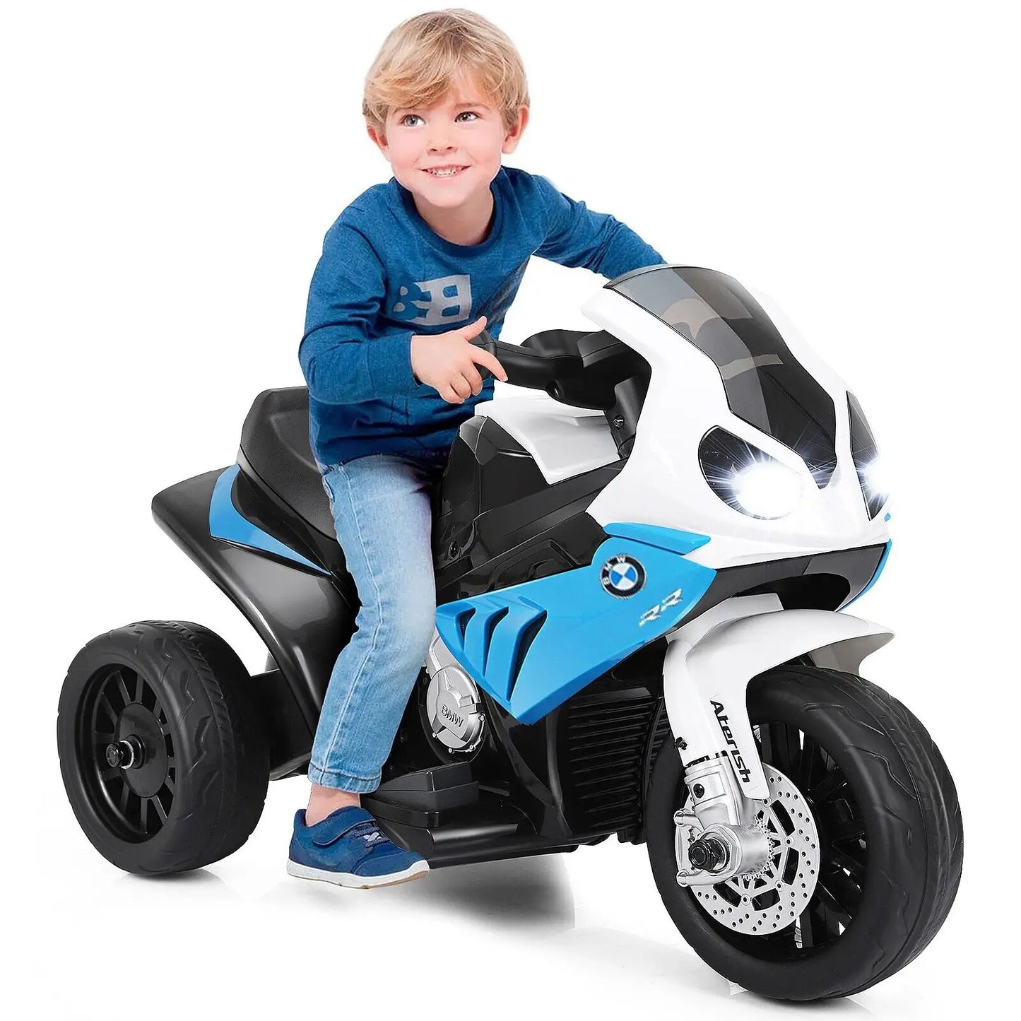 DORTALA Kids Electric Motorbike 6V Battery Powered Ride on Motorcycle with Head Light