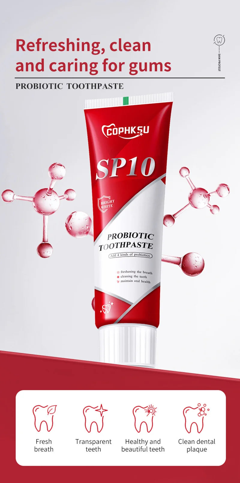 SP-10 Probiotic Toothpaste Whitens Teeth & Freshens Breath
