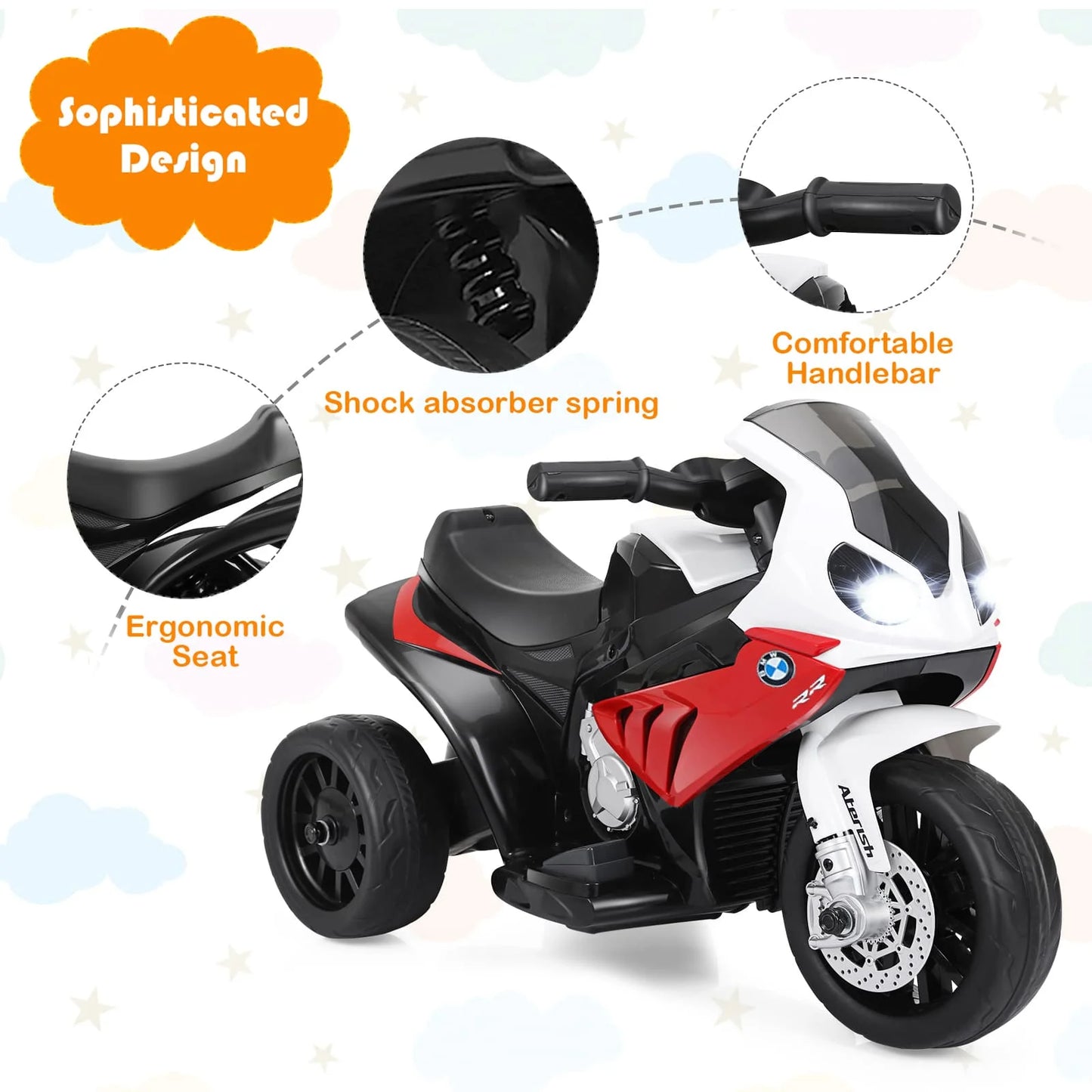 DORTALA Kids Electric Motorbike 6V Battery Powered Ride on Motorcycle