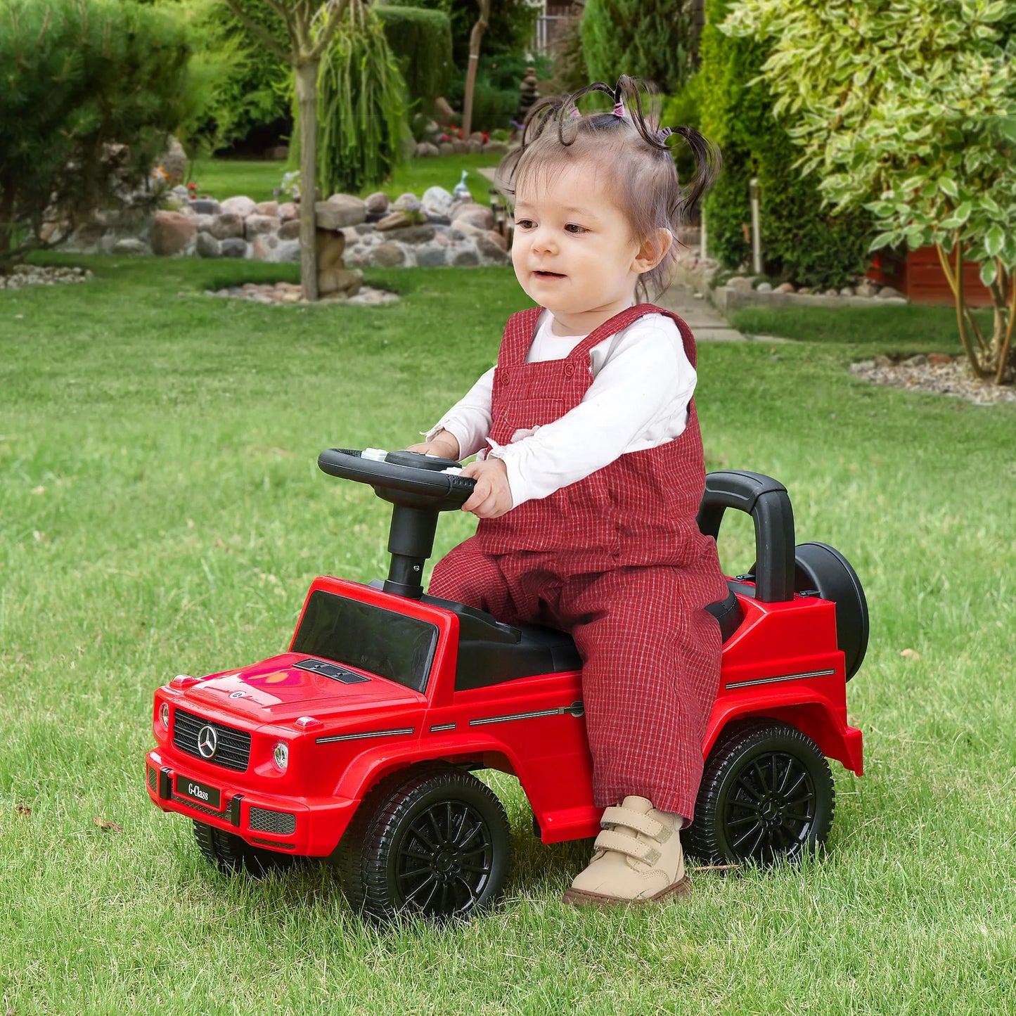 HOMCOM Benz G350 Kids Ride on Sliding Car w/ Under Seat Storage No Power