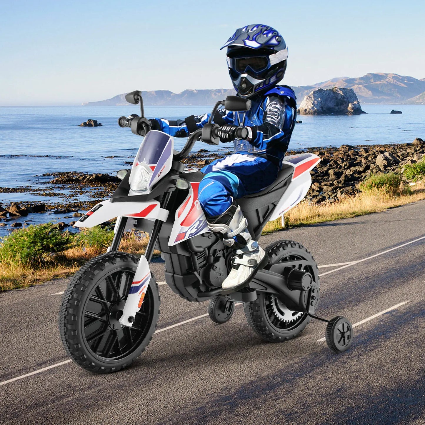 DORTALA 12V Battery Electric Toddler Motorbike Licensed Aprilia Kids Ride On Motorcycle