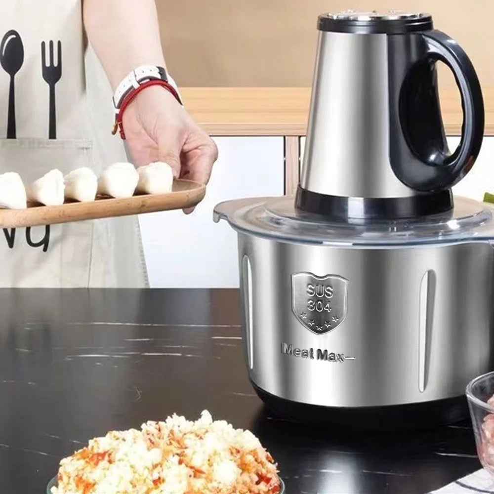 [UK STOCK] 5L Meat grinder Electric Meat Grinders Stainless Steel Food Crusher Multifunctional Vegetable Slicer Chopper Mincer