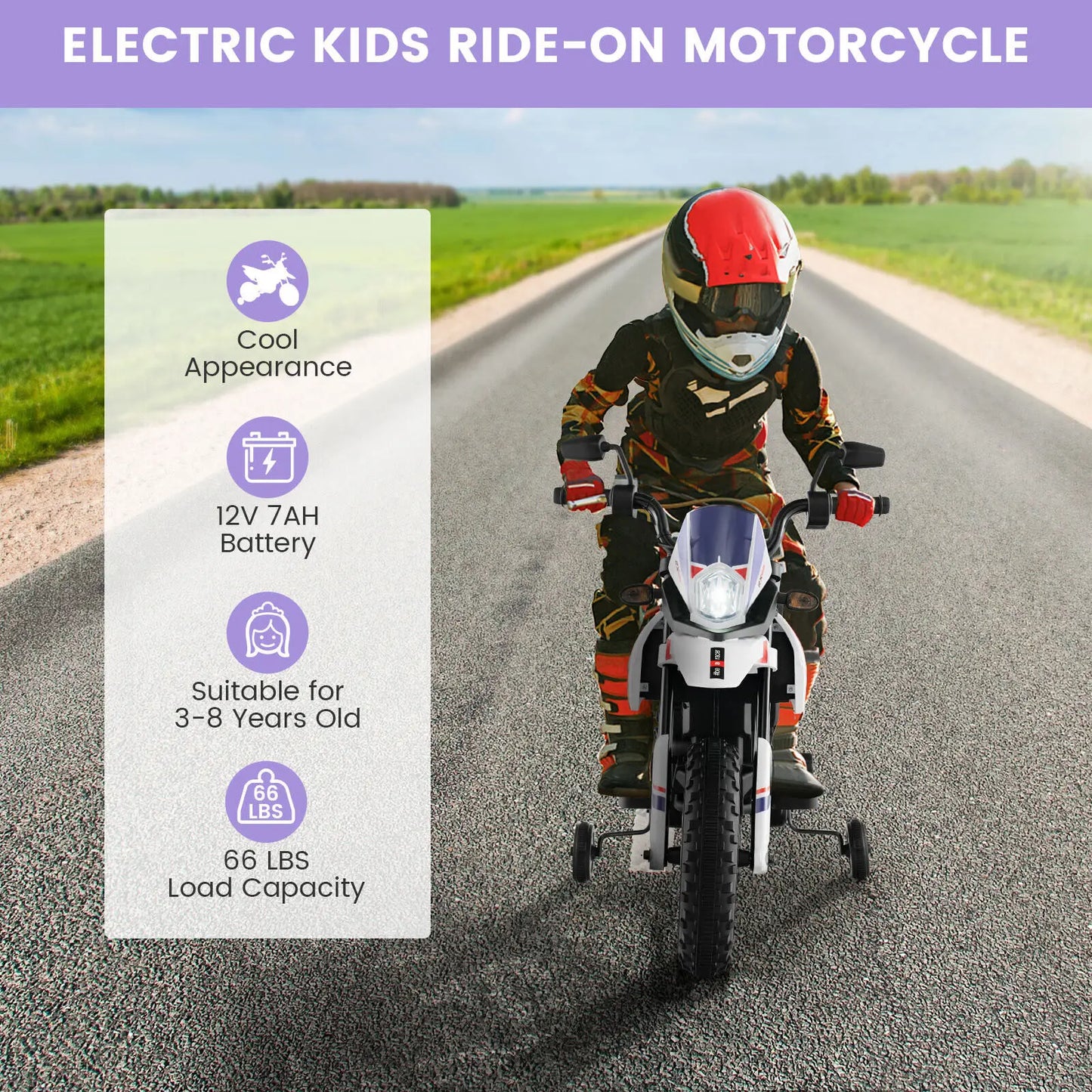 DORTALA 12V Battery Electric Toddler Motorbike Licensed Aprilia Kids Ride On Motorcycle