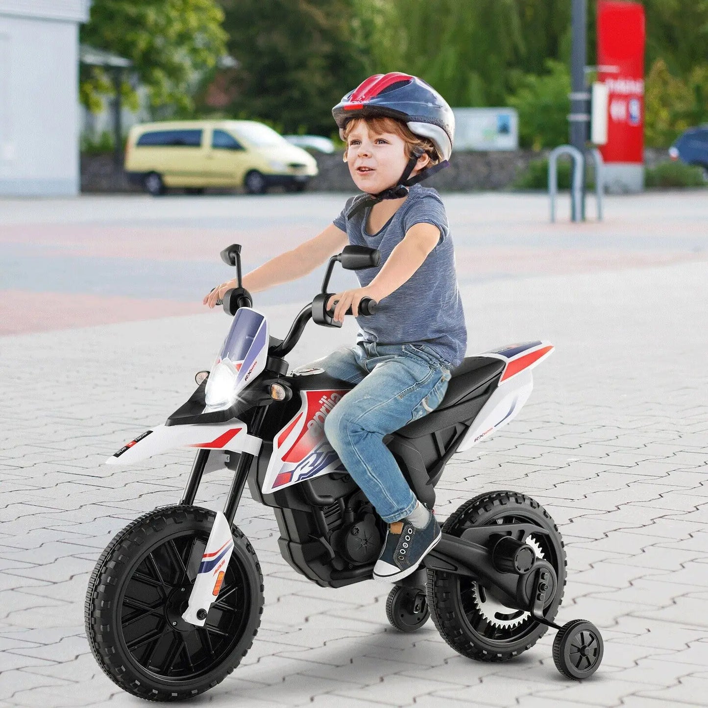 DORTALA 12V Battery Electric Toddler Motorbike Licensed Aprilia Kids Ride On Motorcycle